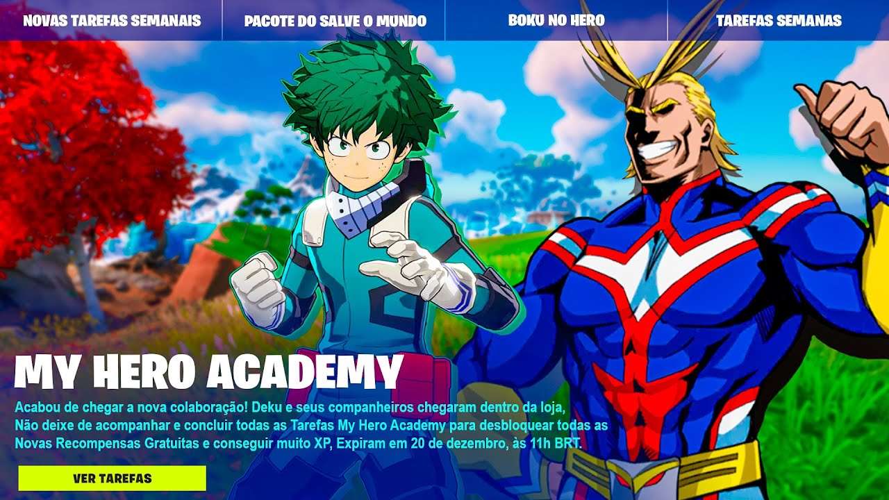 CHEGOU o BOKU NO HERO para o Fortnite