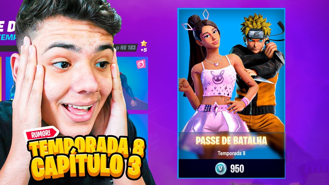 VAZAMENTOS da TEMPORADA 8 e CAPÍTULO 3 do FORTNITE? Passe de Batalha e Evento Ao Vivo