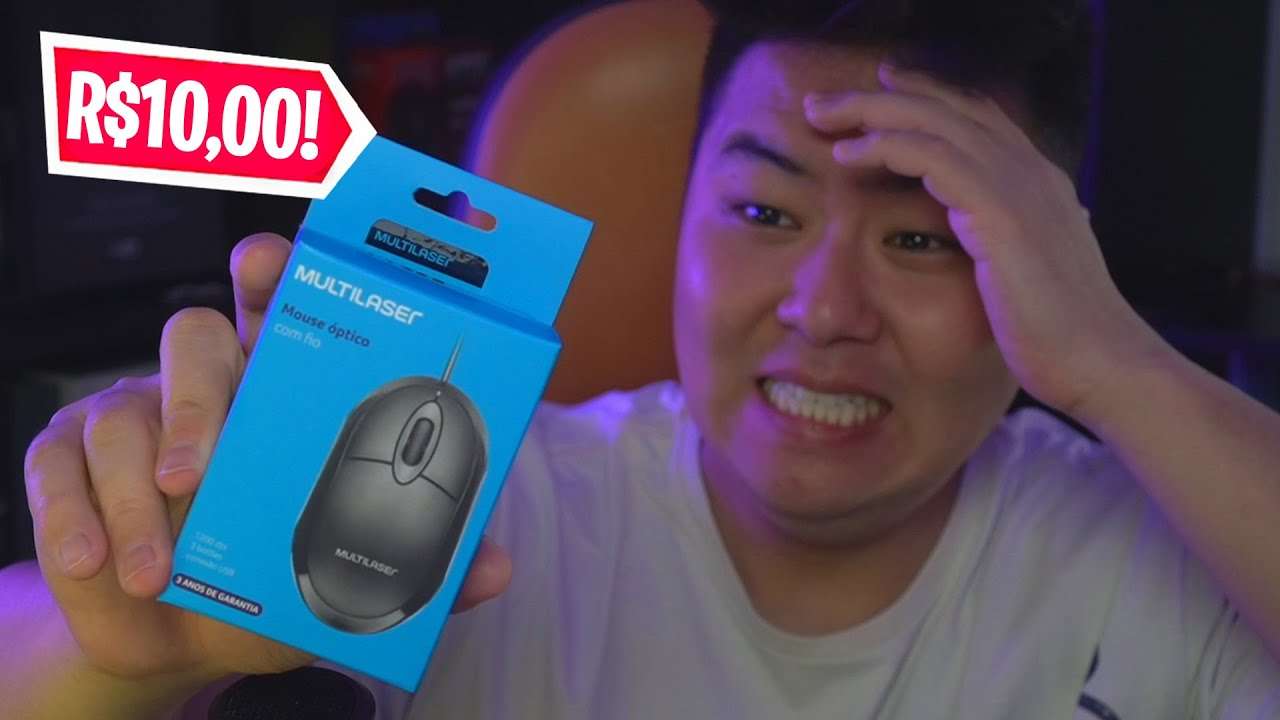 COMPREI UM MOUSE DE R$10,00 E TENTEI JOGAR FORTNITE!!