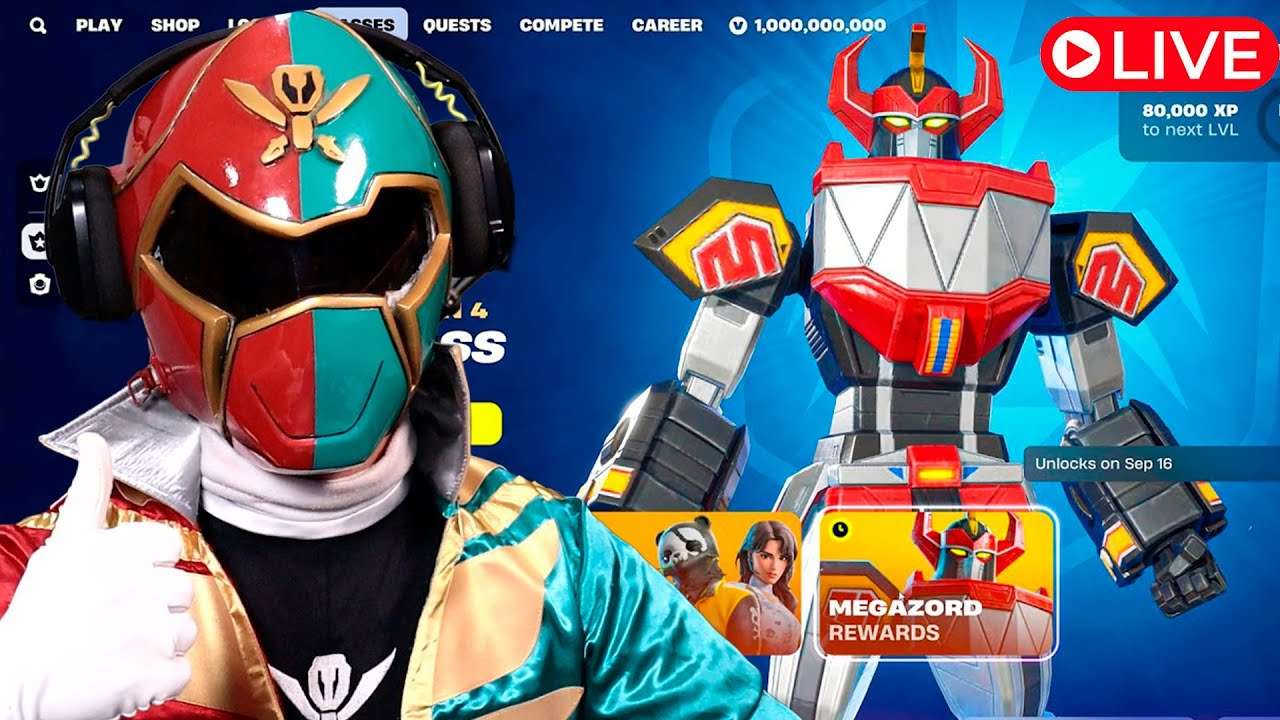 🔴LIVE! NOVA TEMPORADA 4 POWER RANGERS! MAPA e ITENS FORTNITE!
