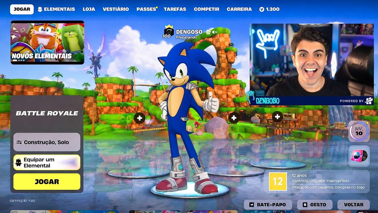 SONIC CHEGOU! 🔴 NOVA TEMPORADA FORTNITE! NOVO MAPA, PASSE DE BATALHA E VAZAMENTOS 🔥 | APOIE: DENGOSO