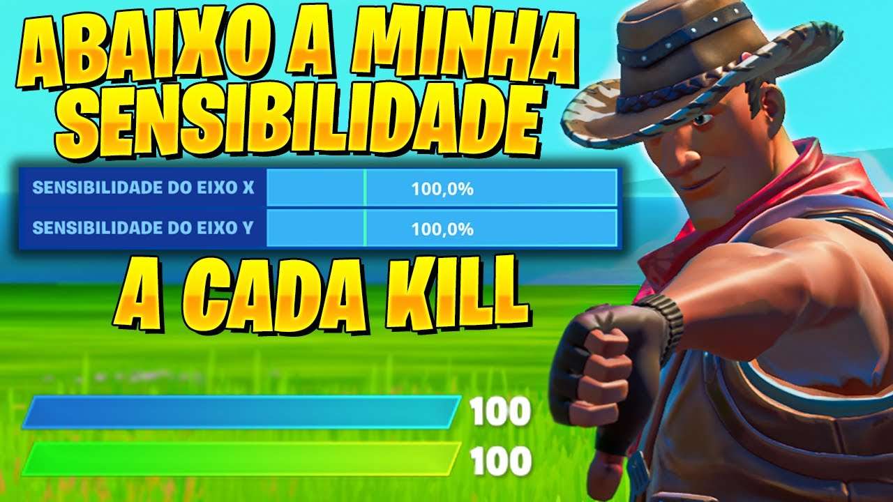 A CADA KILL ABAIXO MINHA SENSIBILIDADE NO FORTNITE!