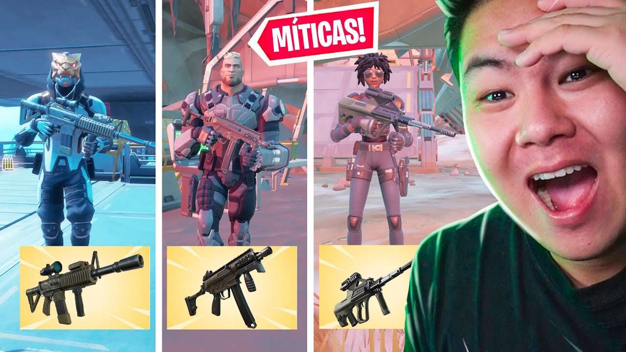 PEGUEI AS 3 NOVAS *MÍTICAS* DE UMA VEZ!! *muito forte!!* | FORTNITE