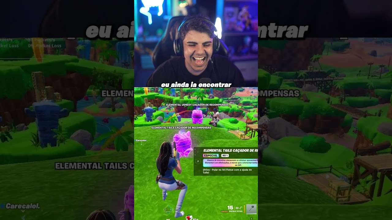 EU CACEI TODOS OS NOVOS ELEMENTAIS DO FORTNITE E ACABEI ENCONTRANDO UM YOUTUBER! 👀 #fortnite
