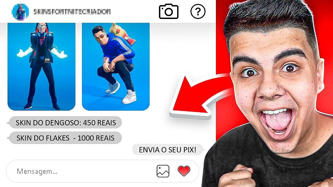 LOJA FAKE COM SKIN DOS YOUTUBERS!! TROLLEI UM SCAMMER QUE FINGIU VENDER CONCEPTS!
