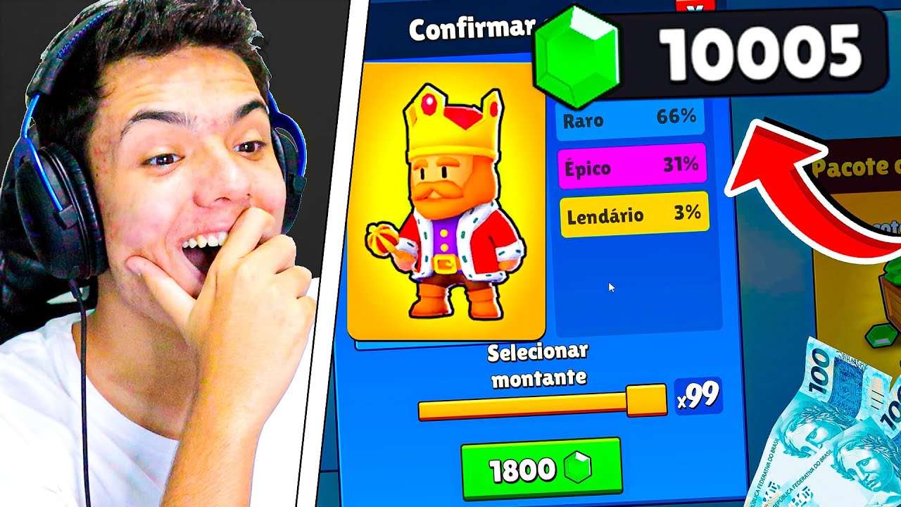 Stumble Guys GASTEI MAIS DE 10.000 GEMAS