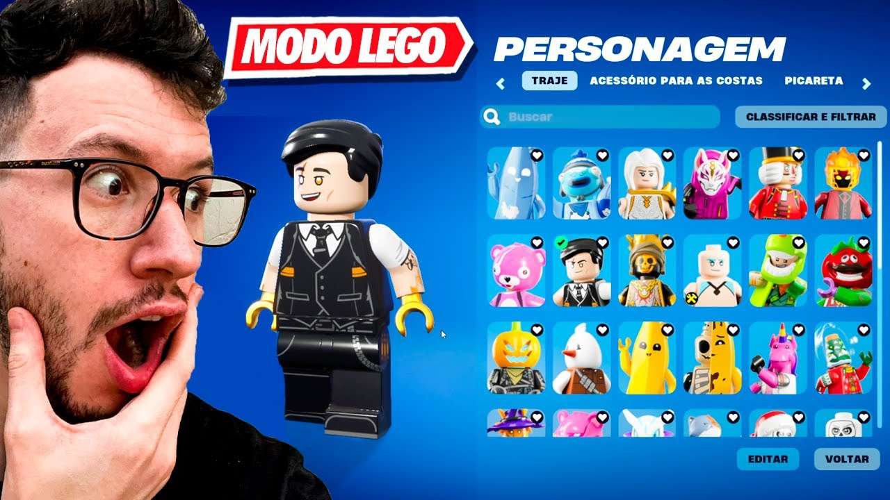 AS MELHORES SKINS E DANÇAS DO NOVO MODO LEGO NO FORTNITE!!