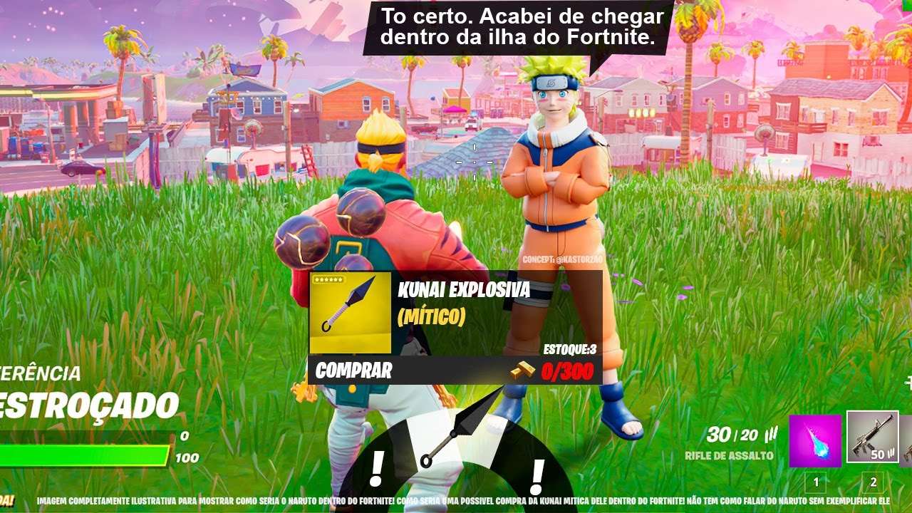 AGORA! NARUTO NO FORTNITE (NPC, SKIN, ARMA MÍTICA e MAIS!)