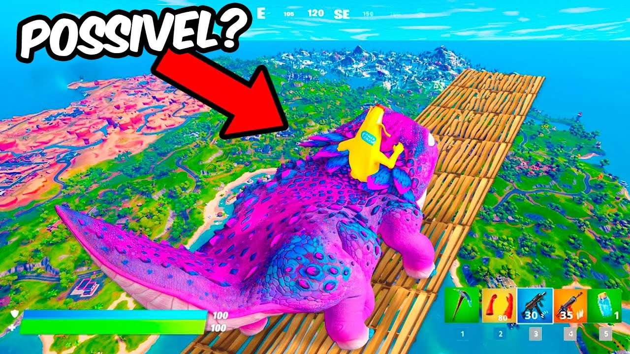 QUEBREI O FORTNITE COM 23 TRUQUES (Fortnite Dinossauro)