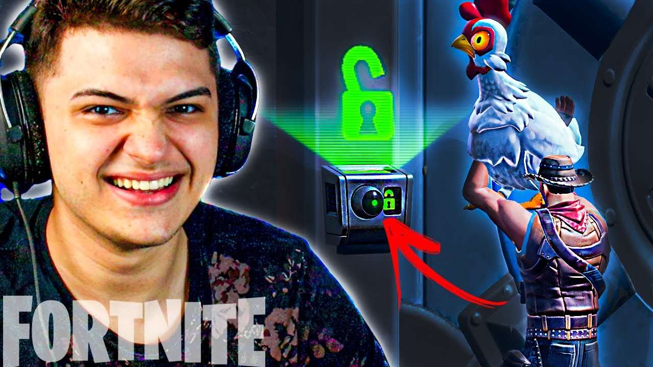 ABRINDO O COFRE SECRETO COM UMA GALINHA NO CAPÍTULO 3 DO FORTNITE!