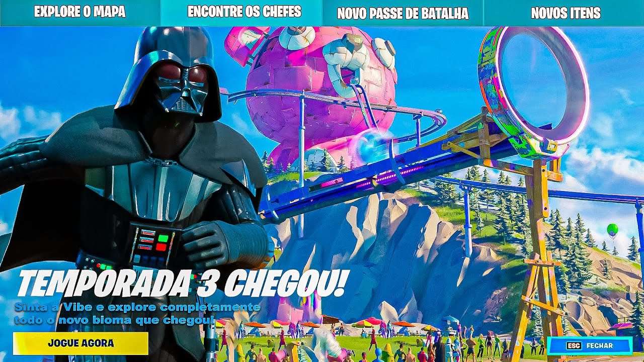 AGORA! NOVA TEMPORADA 3 CAPÍTULO 3! PASSE DE BATALHA, MAPA e NOVIDADES! Fortnite Temporada 3