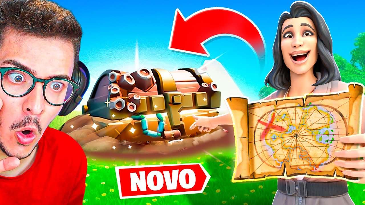 ENCONTREI O MAPA DO TESOURO SECRETO DO FORTNITE!!!