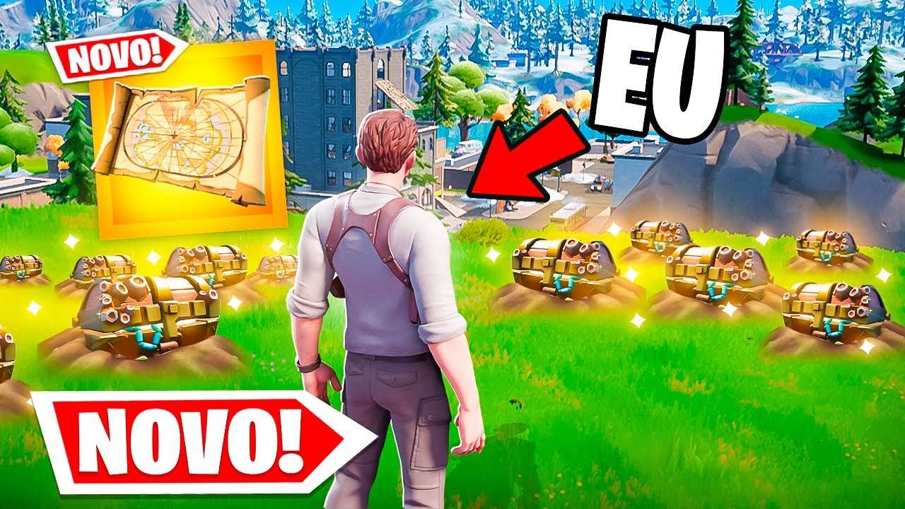 JUNTEI 3 MAPAS DO TESOURO SECRETO E O IMPOSSÍVEL ACONTECEU... - FORTNITE