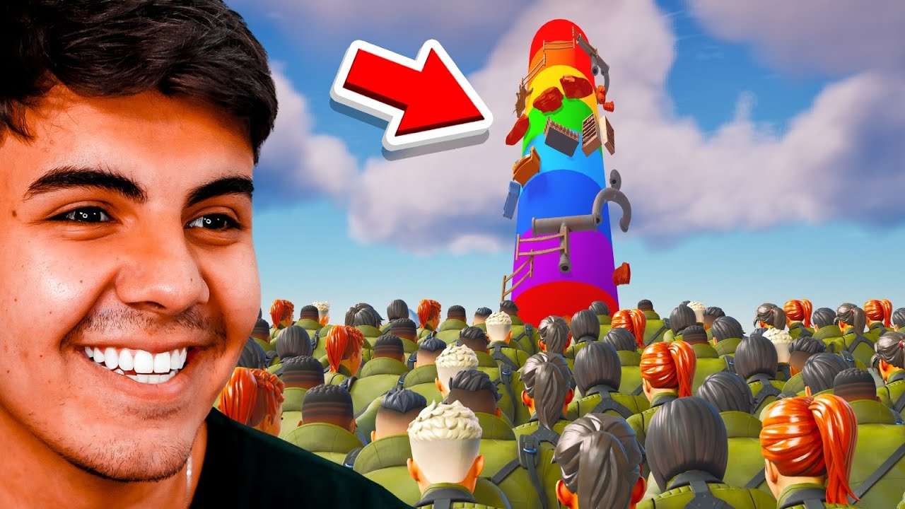 30 PLAYERS MAS QUEM CHEGAR NO TOPO VENCE! (PARKOUR SPIRAL)