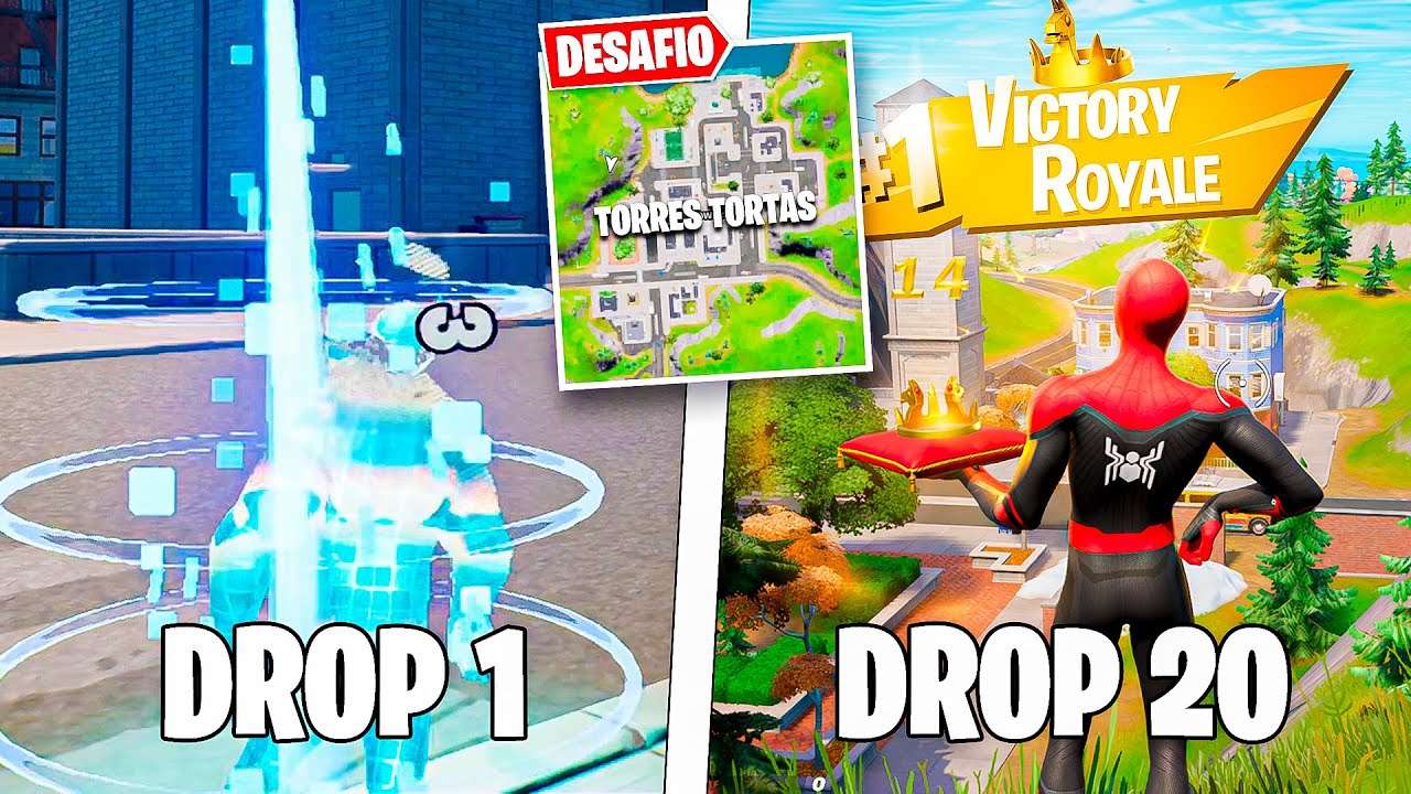 20 Drops em Torres Tortas no Fortnite