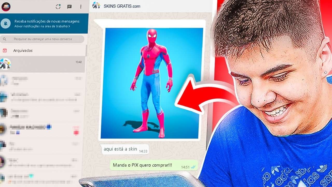 LOJA DE SKINS DO HOMEM-ARANHA! TROLLEI UM SCAMMER QUE FINGIU VENDER A SKIN!