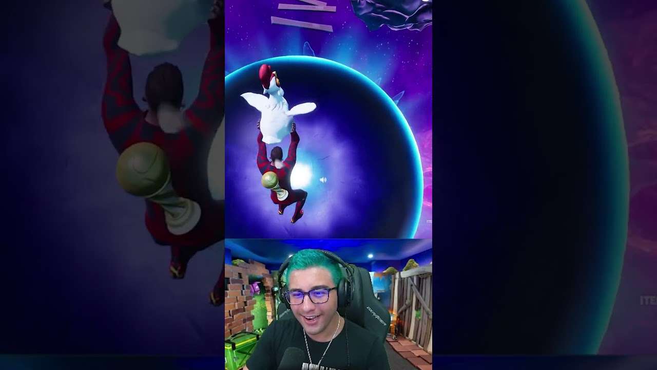 O QUE ACONTECE SE PULAR COM A GALINHA NO PONTO ZERO DURANTE O EVENTO AO VIVO FORTNITE #shorts