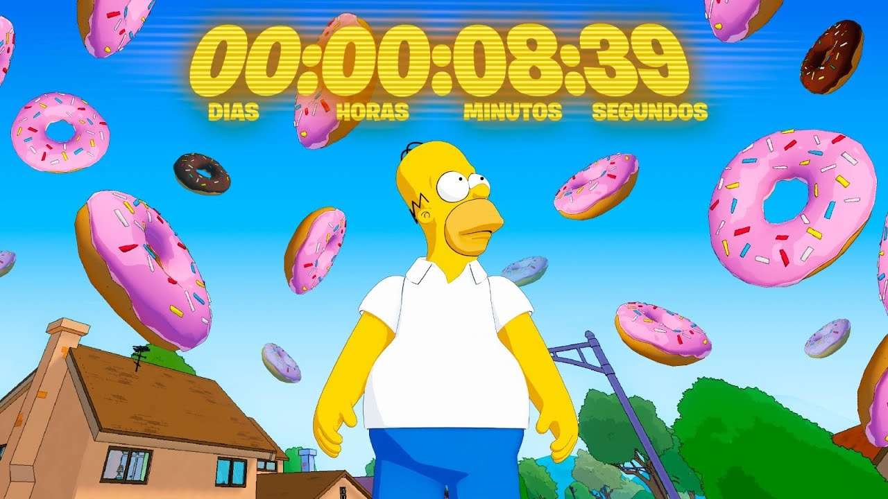 CONTADOR AO VIVO + CHUVA DE ROSQUINHAS NO FORTNITE! (ATUALIZAÇÃO DOS SIMPSONS)