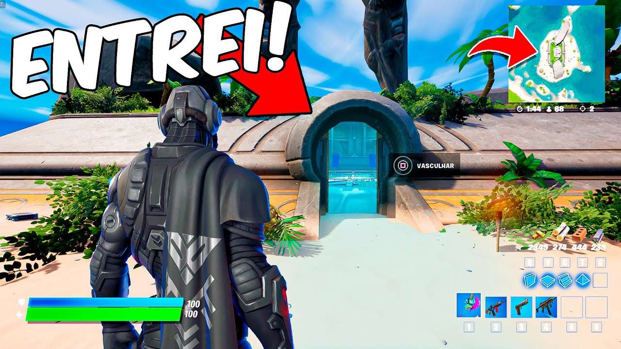 ENTREI NO BUNKER DO FUNDAÇÃO SECRETO ANTES DA HORA! Bunker e Cofre do Chefe Mítico! Fortnite BUGS