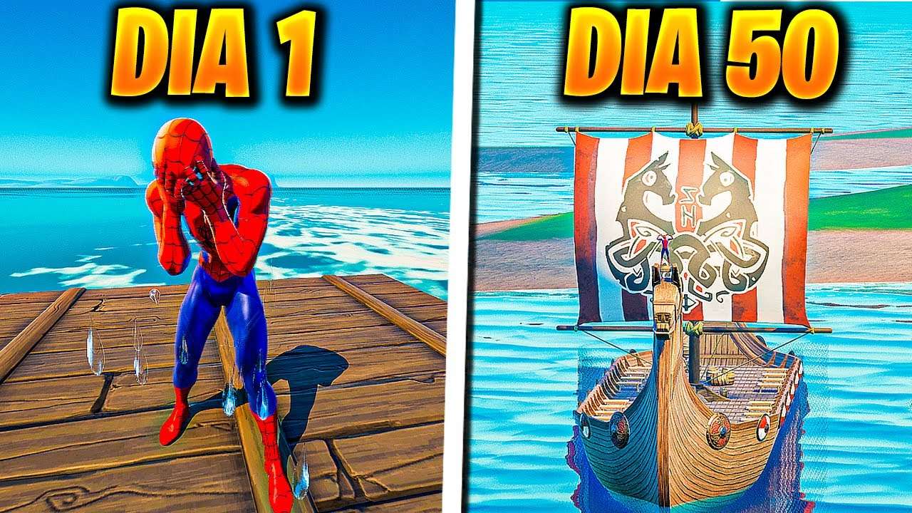 FORTNITE RAFT: SOBREVIVI 50 DIAS NO MAR!