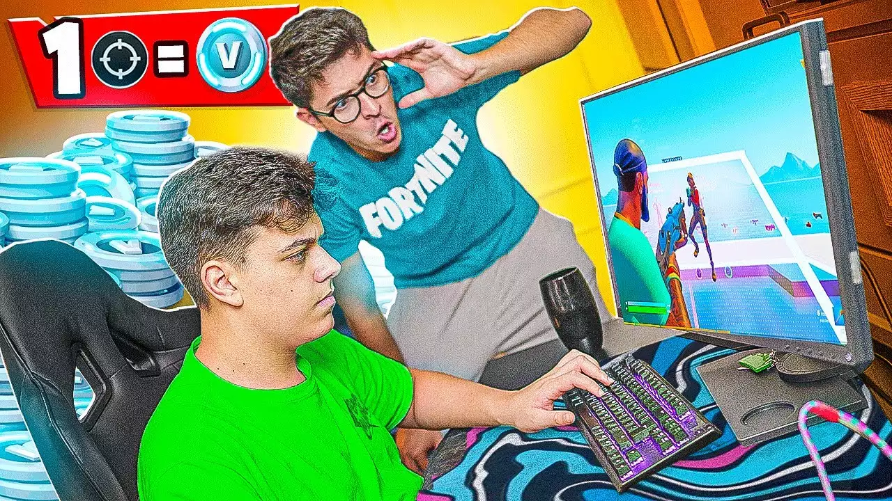 QUEM VENCER O NICKS NO X1 GANHA VBUCKS NO FORTNITE!