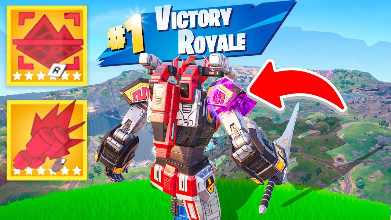 VIREI O MEGAZORD MÍTICO NO FORTNITE! (TÁ MUITO APELÃO)