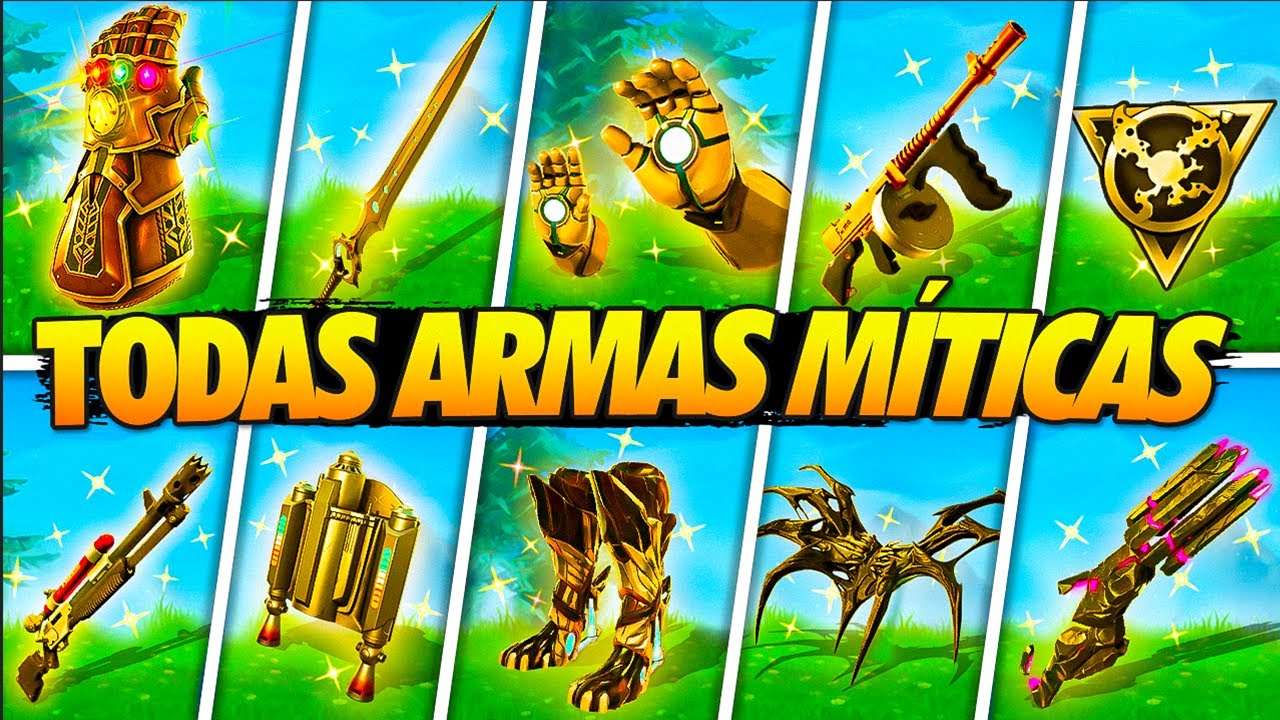 *TODAS* AS ARMAS MÍTICAS DA HISTÓRIA DO FORTNITE (2017-2021)