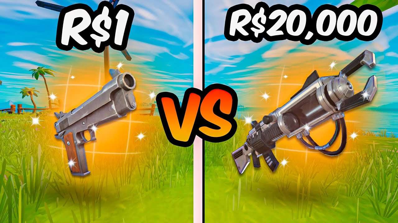 ARMAS de $1 vs ARMAS de $20,000 no fortnite