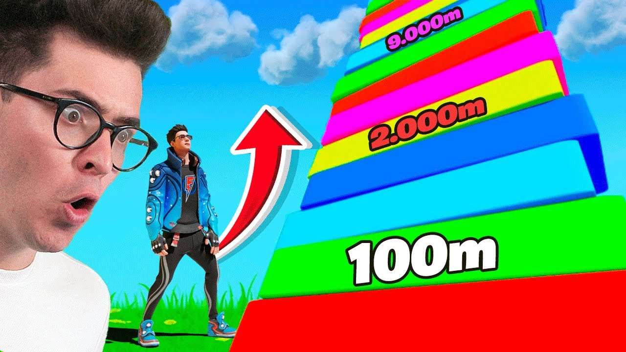 A CADA SEGUNDO PULO MAIS ALTO NO FORTNITE!