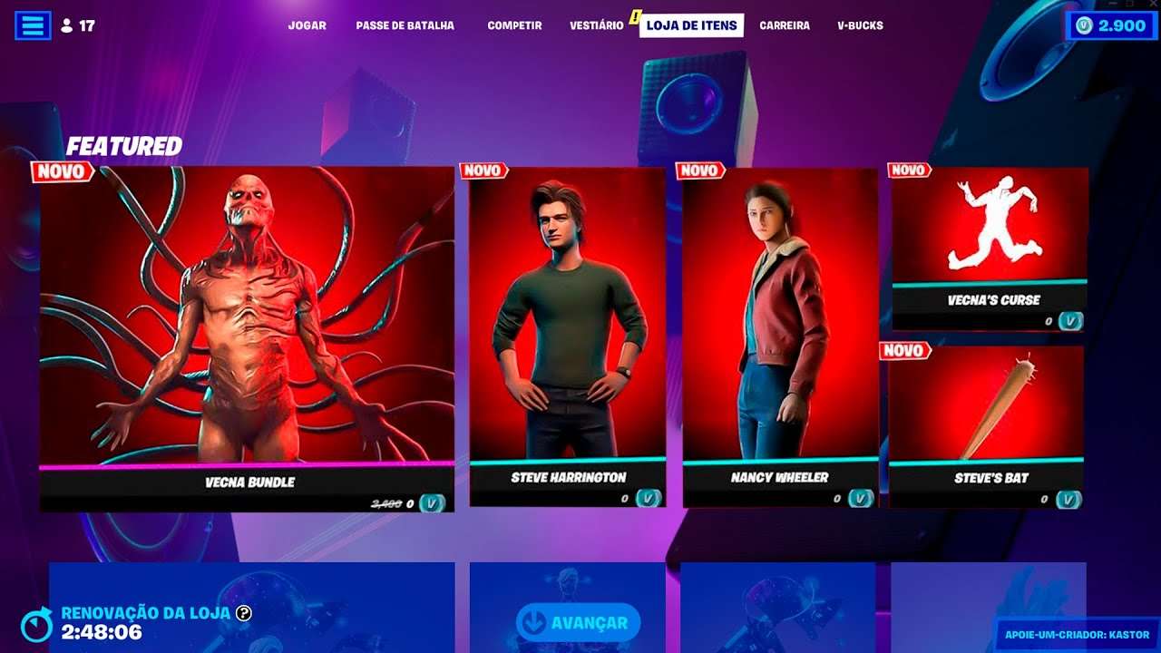 VECNA CHEGOU! UMA NOVA PARCERIA COM STRANGER THINGS CHEGANDO NO FORTNITE!