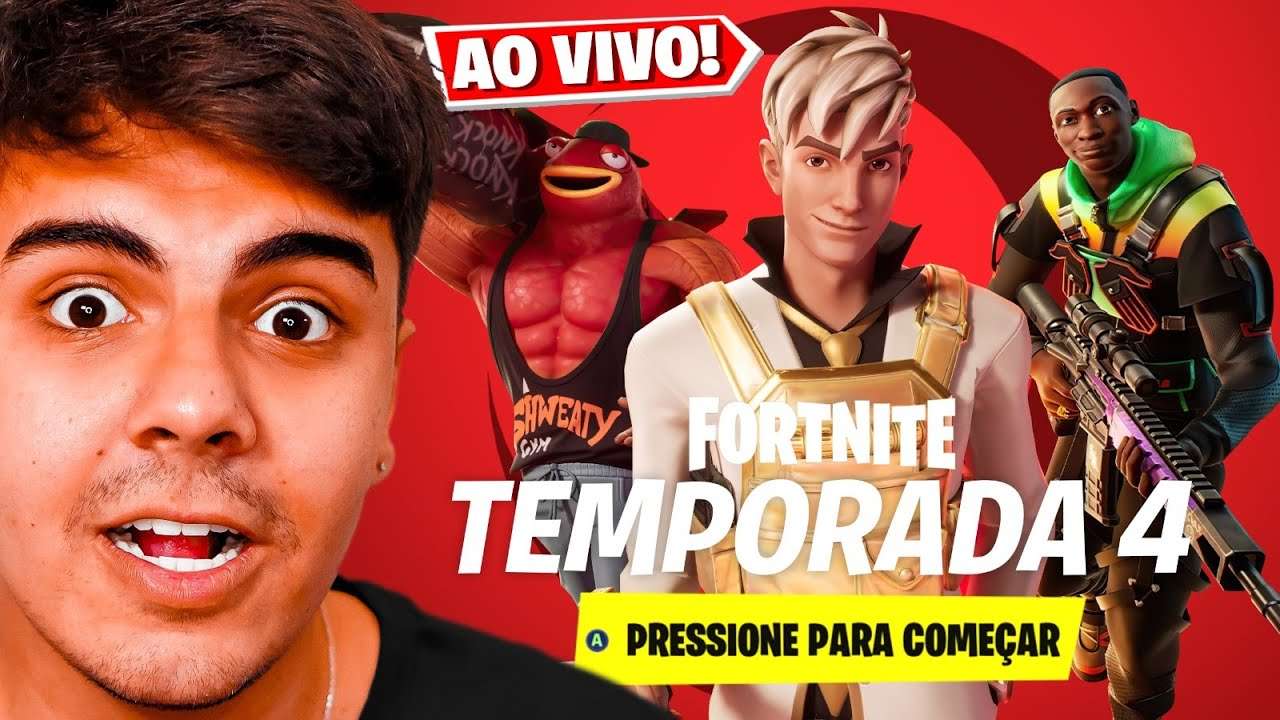 🔴 AO VIVO 🔴NOVA TEMPORADA 4 FORTNITE! NOVO MAPA, PASSE DE BATALHA E VAZAMENTOS!