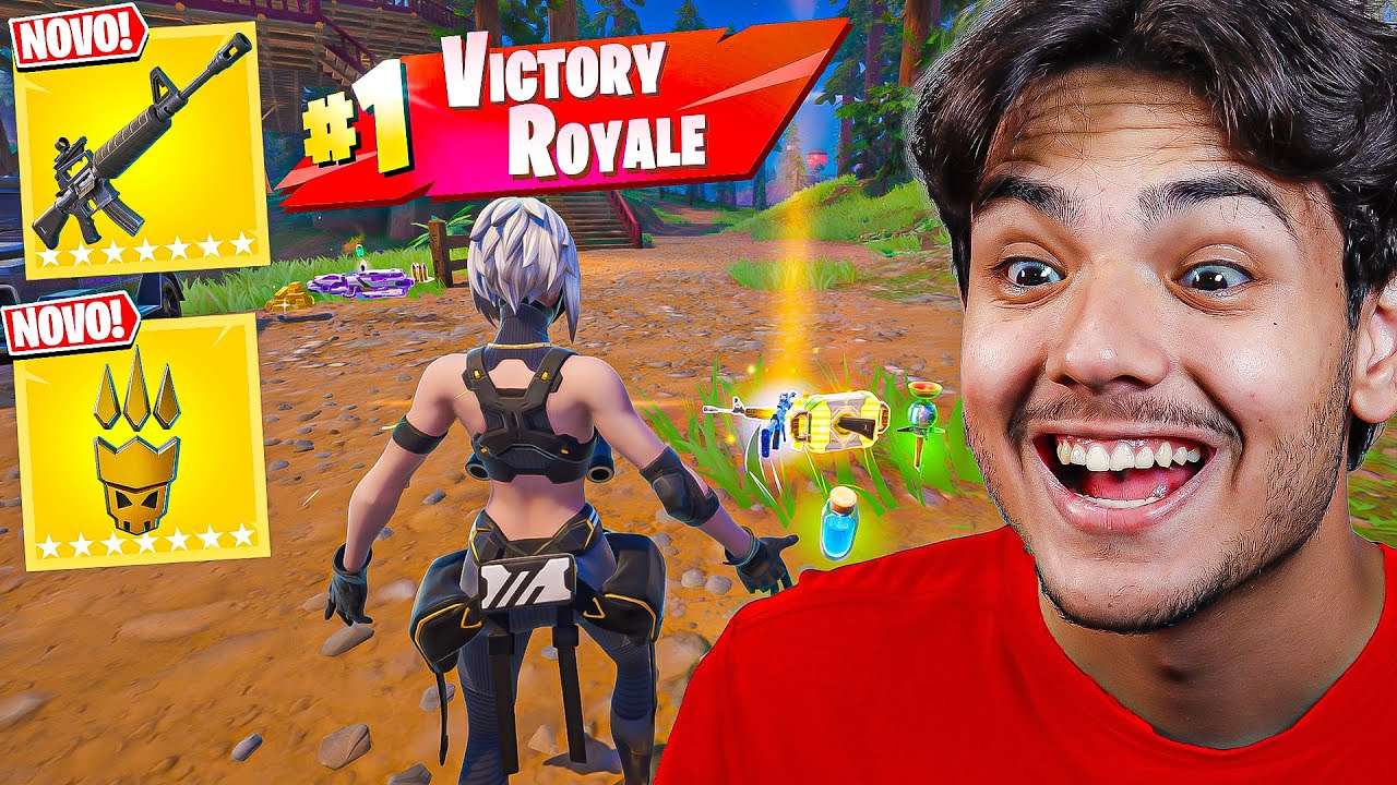 VIREI O CHEFE MÍTICO NO FORTNITE! (TÁ MUITO APELÃO)