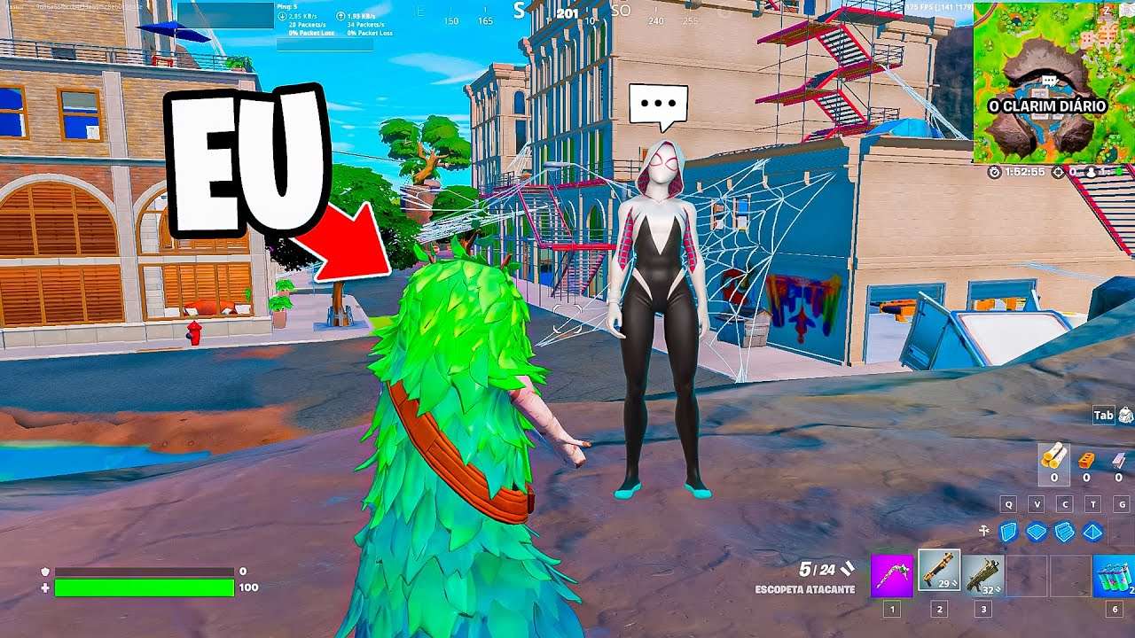 Encontrei a Gwen Stacy no Fortnite