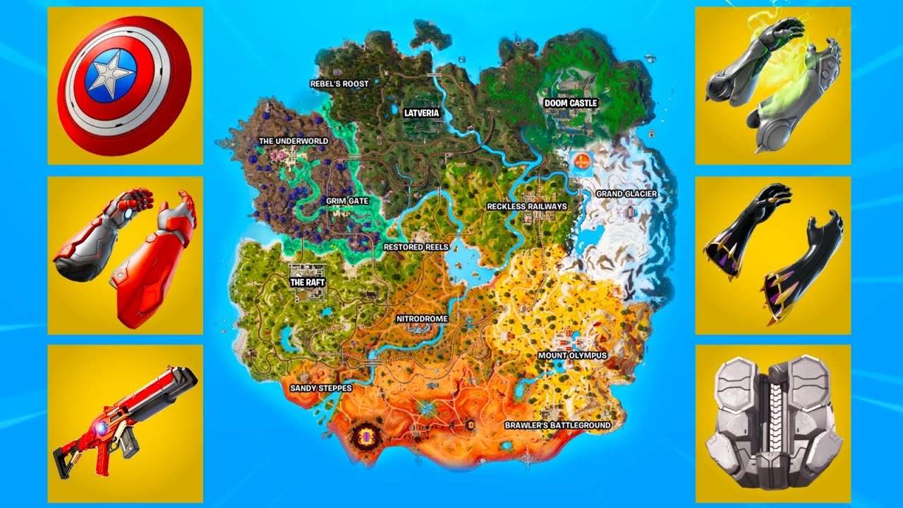 COMO É O MAPA DA NOVA TEMPORADA 4 FORTNITE X MARVEL!