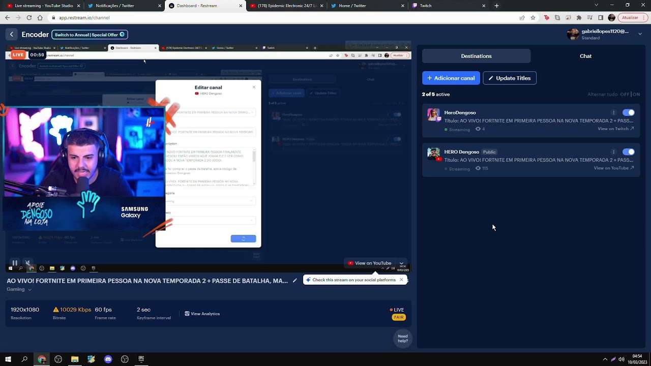AO VIVO!  FORTNITE EM PRIMEIRA PESSOA NA NOVA TEMPORADA 2 + PASSE DE BATALHA, MAPA E VAZAMENTOS!