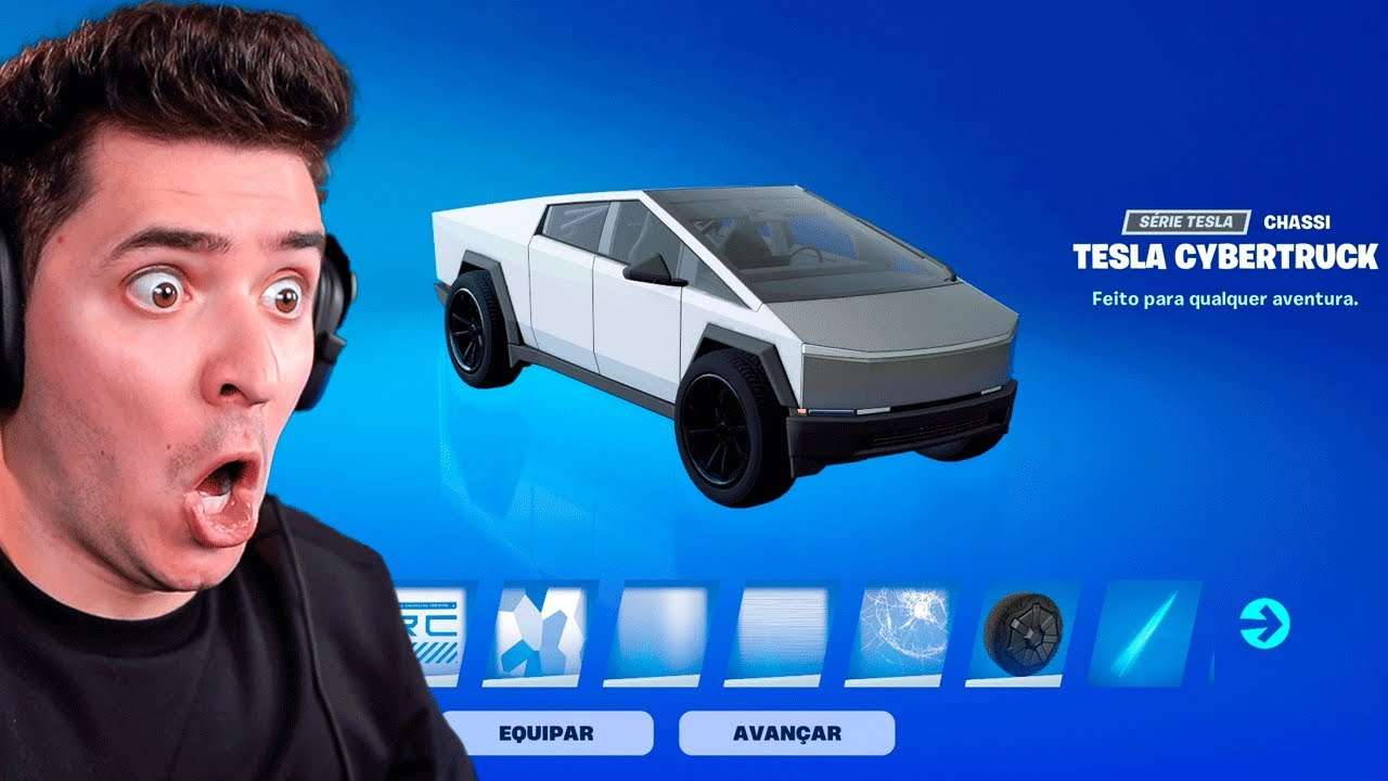 LIBEREI O TESLA CYBERTRUCK NO FORTNITE!