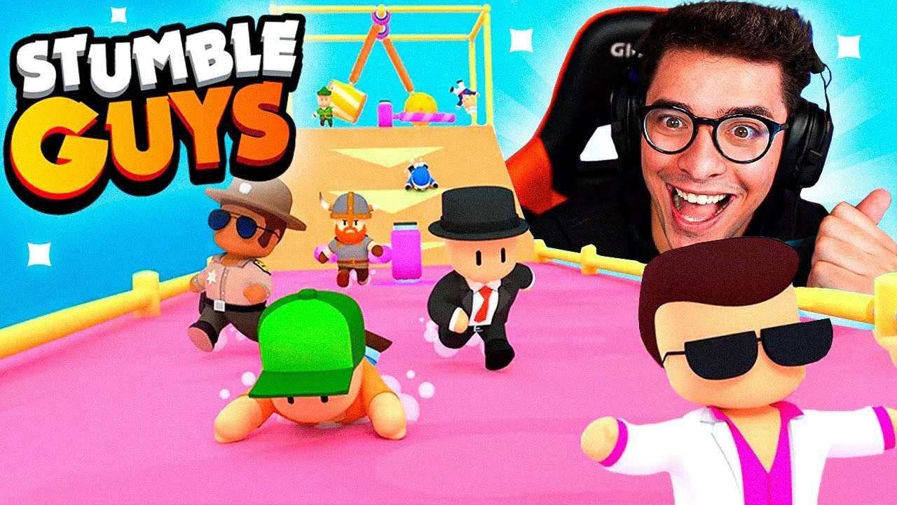 MINHA PRIMEIRA VEZ NO STUMBLE GUYS! NOVO JOGO!