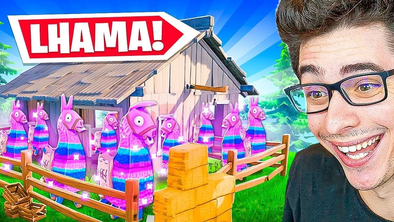 ENCONTREI UMA FAZENDA DE LHAMAS NO FORTNITE!!!!