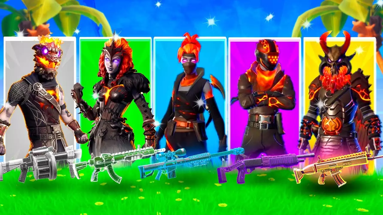 DESAFIO DE SKIN DE LAVA ALEATÓRIO NO FORTNITE