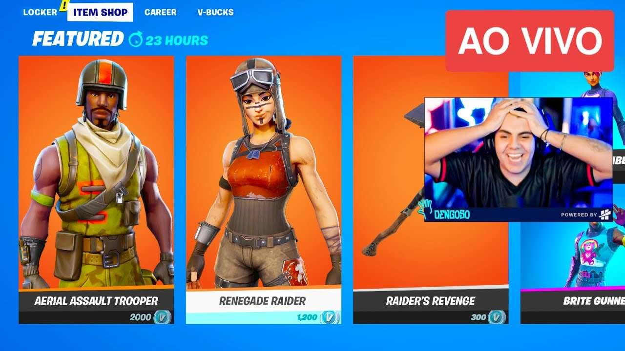 AO VIVO! 🟢 RENEGADE RAIDER VOLTA HOJE NA LOJA DE ITENS! | APOIE: DENGOSO