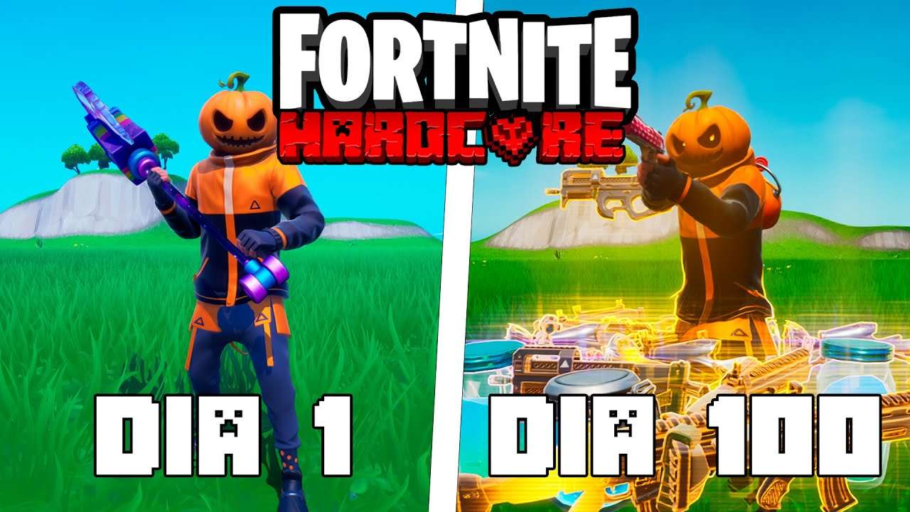 EU SOBREVIVI 100 DIAS NO FORTNITE HARDCORE?! (Modo Criativo)