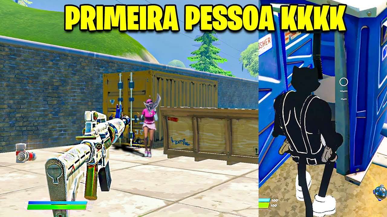 FIQUEI EM PRIMEIRA PESSOA NO FORTNITE - com o novo lançador de onda de choque fortnite temporada 8