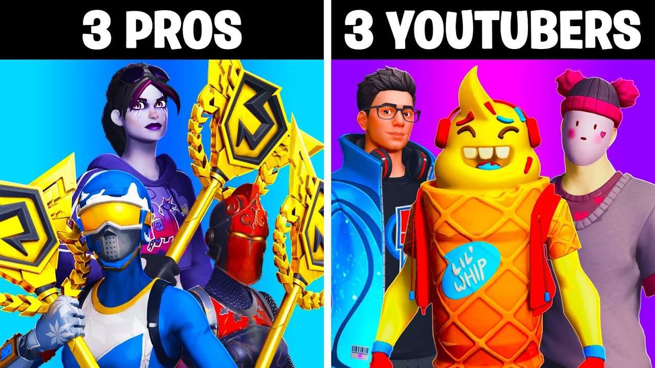 3 CAMPEÕES DA FNCS vs 3 YOUTUBERS no FORTNITE...