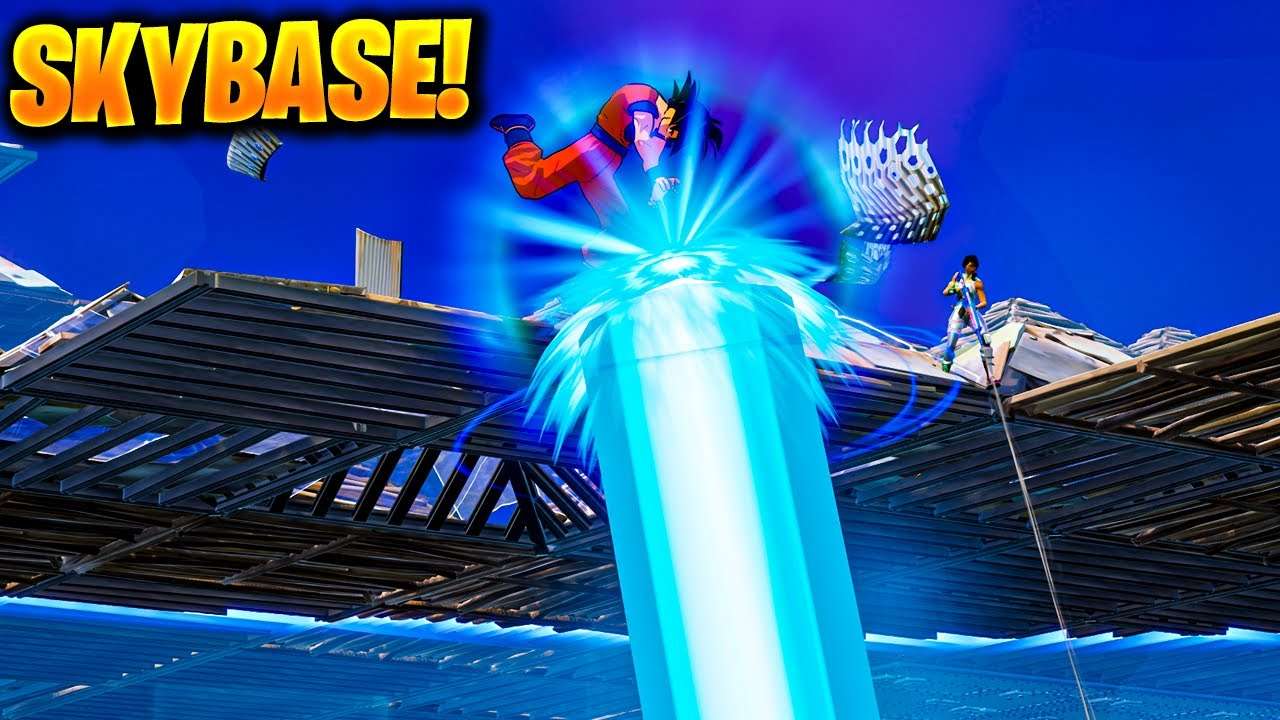 SKYBASE PERFEITA COM KAMEHAMEHA E NUVEM VOADORA NO FORTNITE!