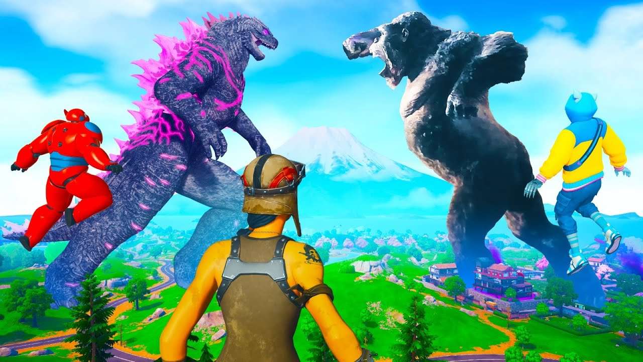 GODZILLA 🦖 vs KONG! 🦍 - HISTÓRIA FORTNITE