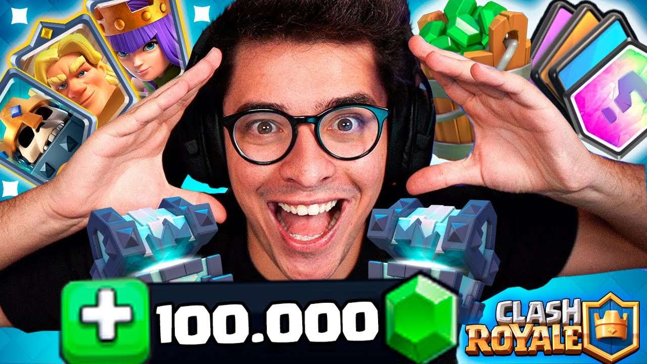 GASTEI 100 MIL GEMAS NO CLASH ROYALE E LIBEREI TUDO!!!