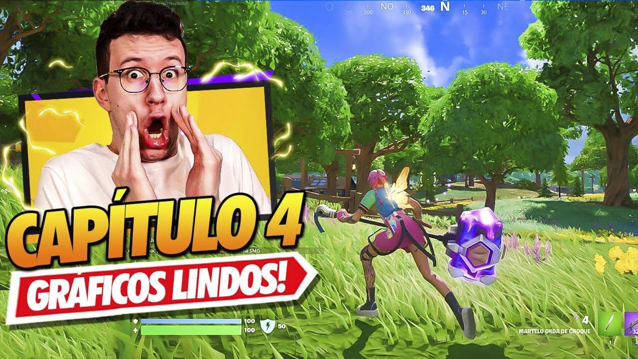 MINHA 1ª PARTIDA DO CAPÍTULO 4 - TEMPORADA 1 FORTNITE